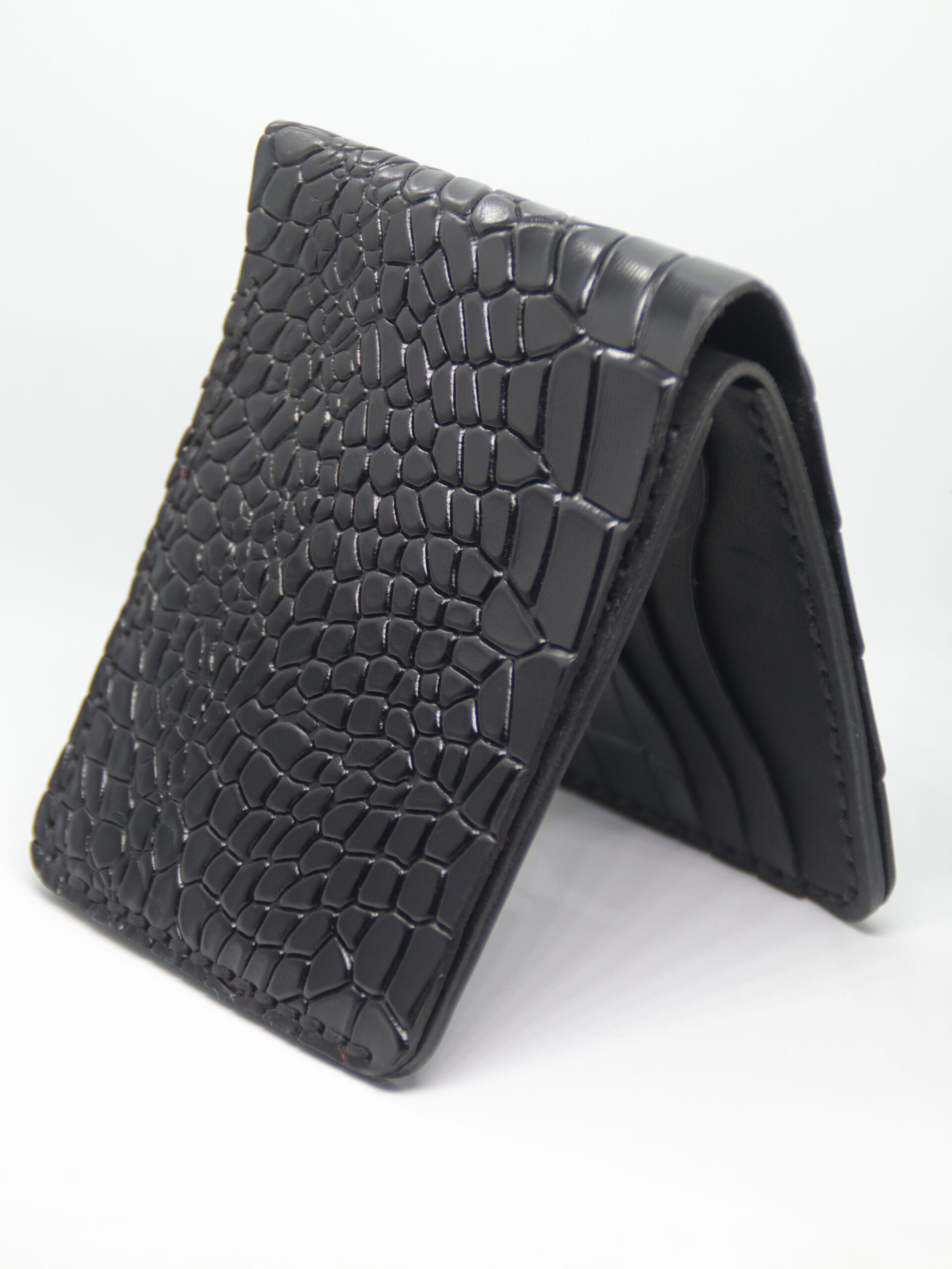 Leather Wallet Croc vibe