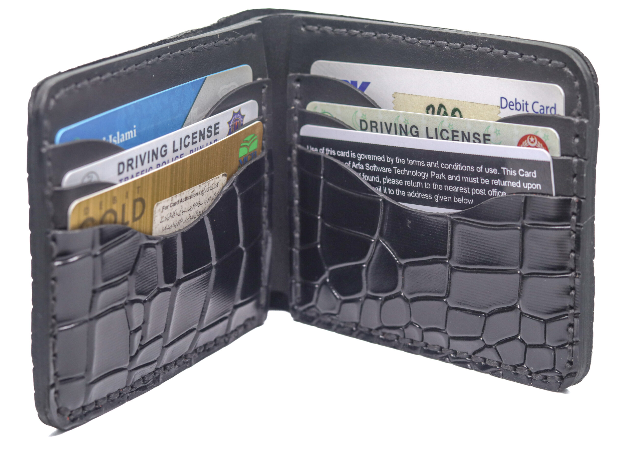 Leather Wallet Croc vibe