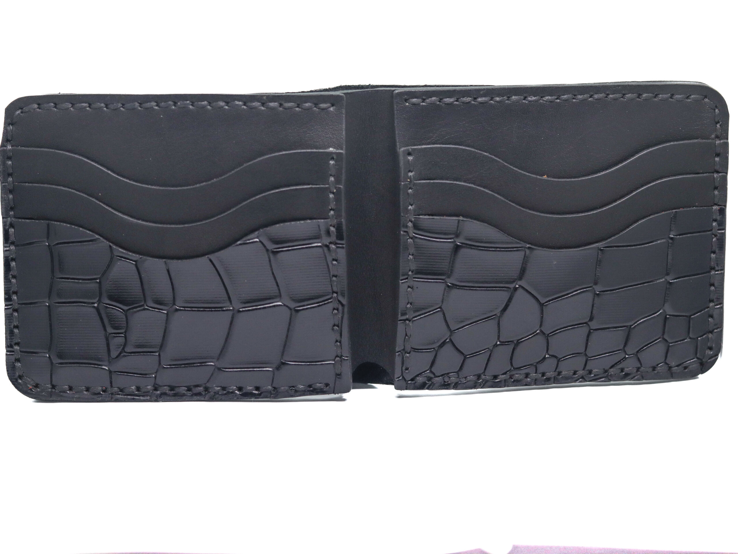 Leather Wallet Croc vibe